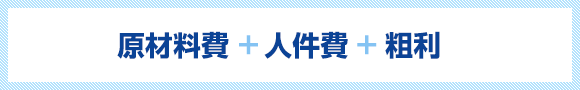 原材料費＋人件費＋粗利・広告費